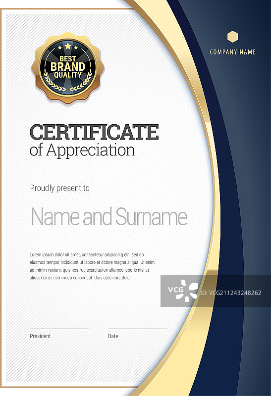 现代设计证书或文凭模板图片素材