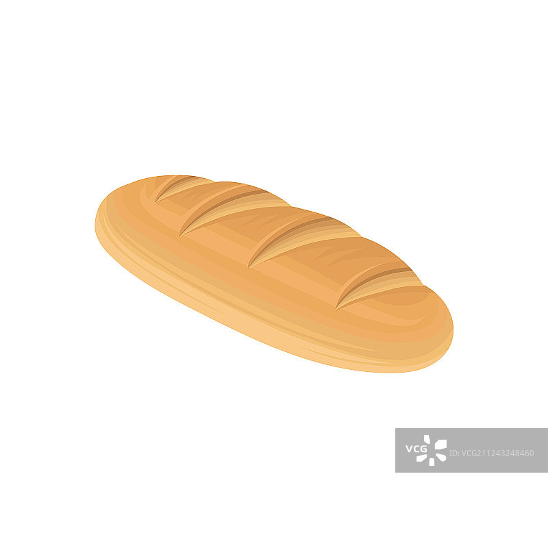 扁平风格的白小麦面包图片素材