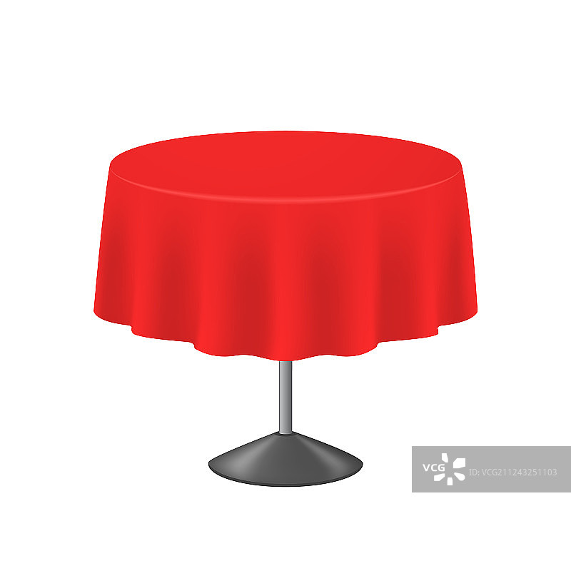 逼真的3D红色圆形桌子图片素材