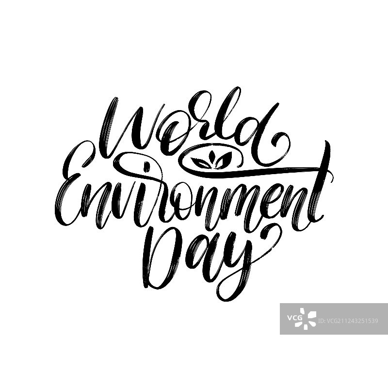 世界环境日贺卡手写文字图片素材