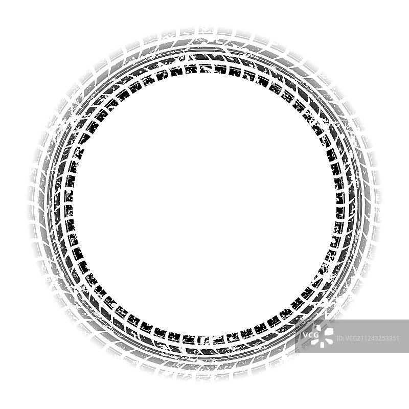 圆形Grunge渐变轮胎痕迹图片素材