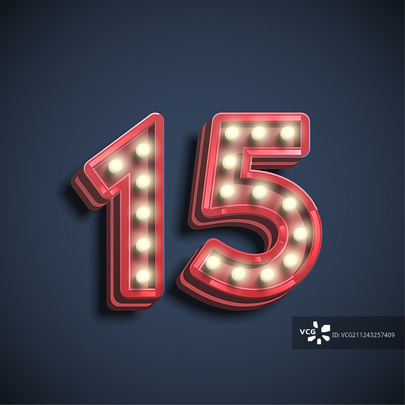 带灯数字字符图片素材