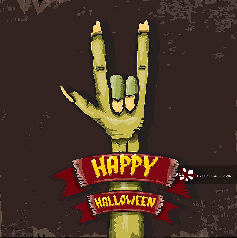 万圣节贺卡：僵尸手图片素材