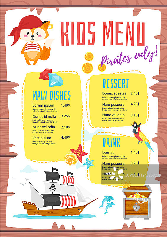 儿童菜单设计图片素材