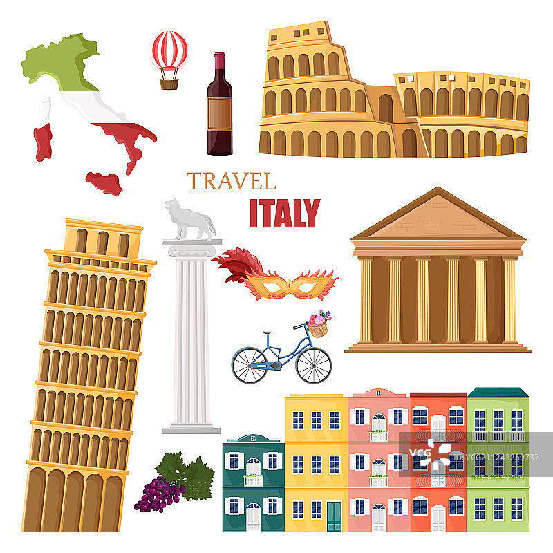 意大利建筑与文化符号合集图片素材