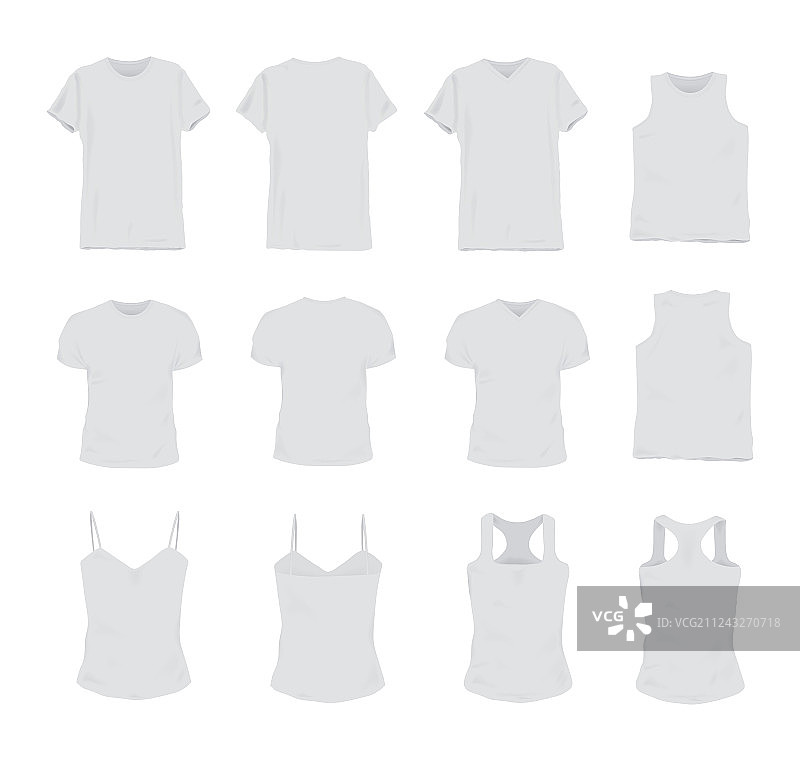 男士白色T恤样机集合图片素材