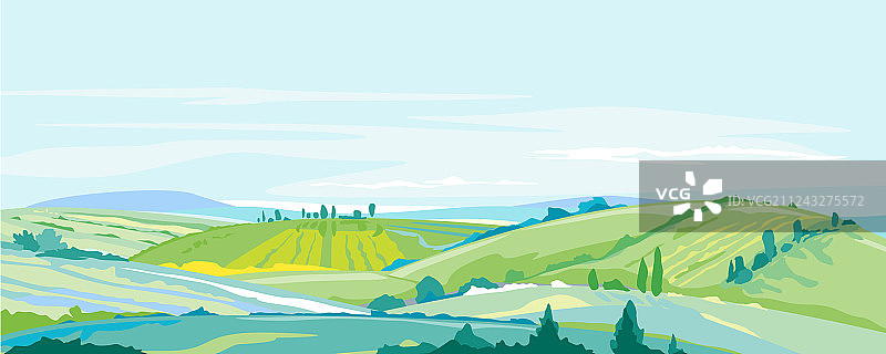 农场山丘全景背景图片素材