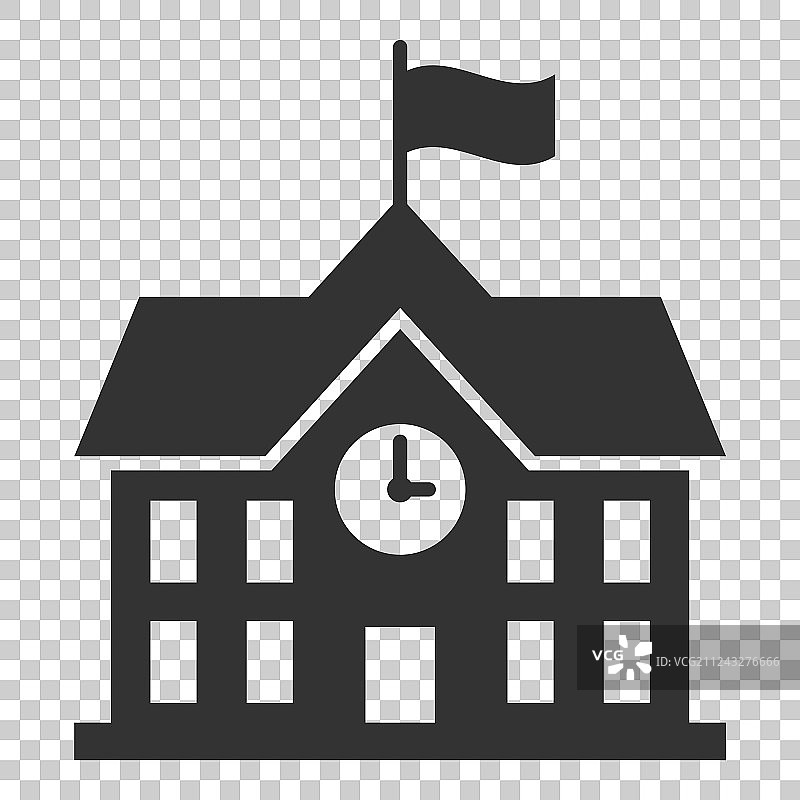 扁平风格的学校建筑图标图片素材