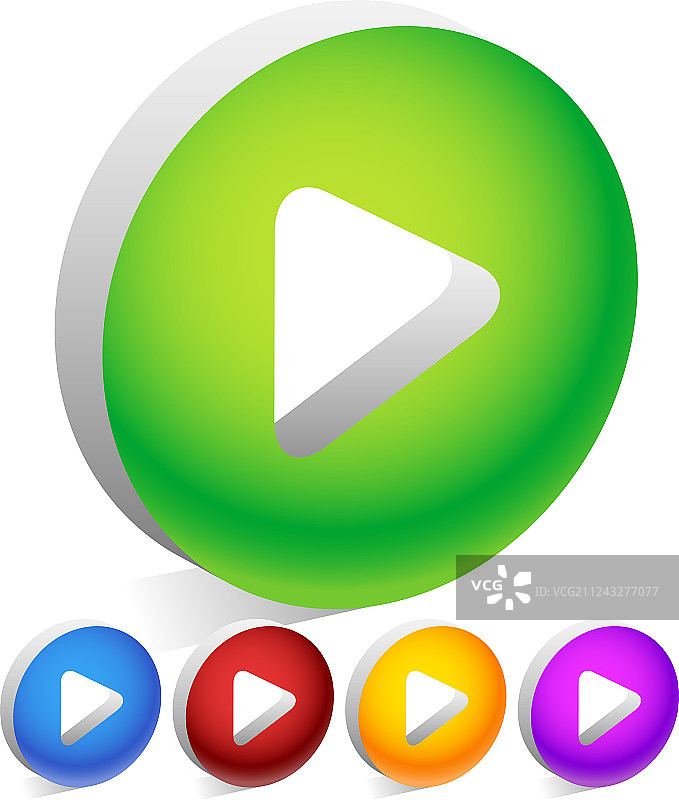 3D圆形箭头播放按钮图片素材