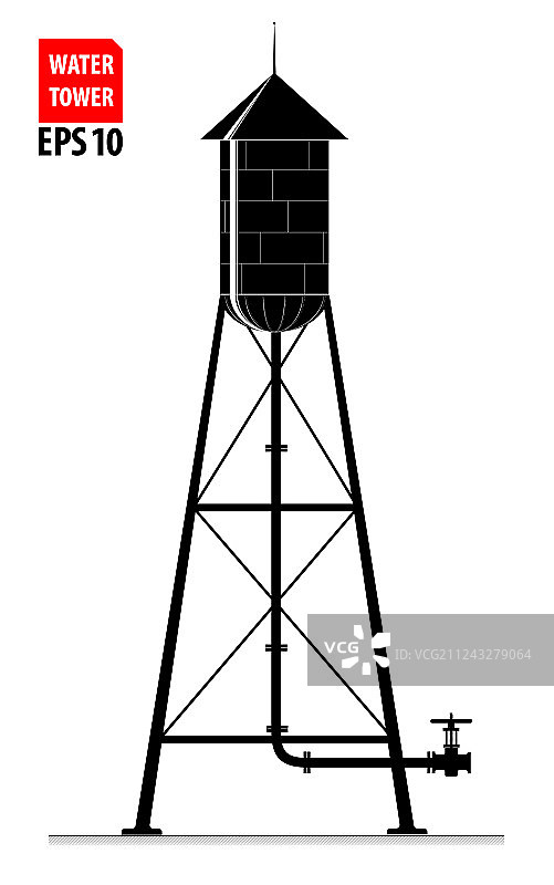 旧水塔轮廓图片素材