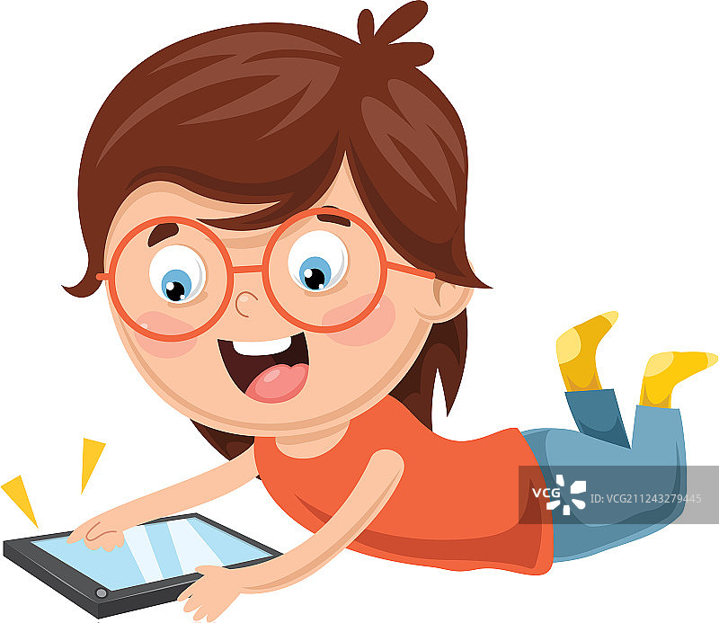 使用移动设备的小孩图片素材