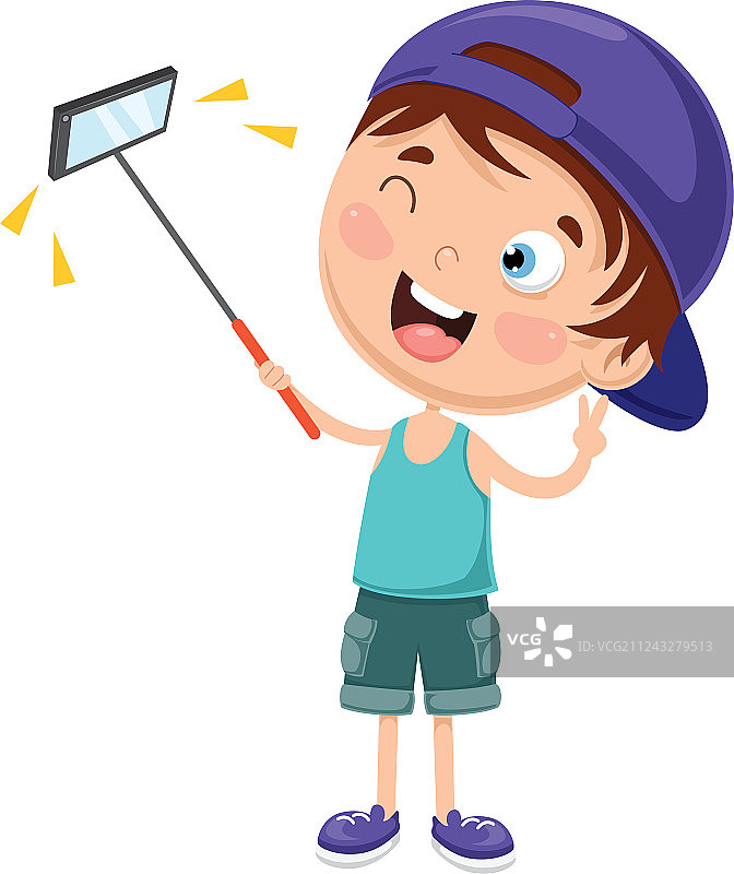 使用移动设备的小孩图片素材