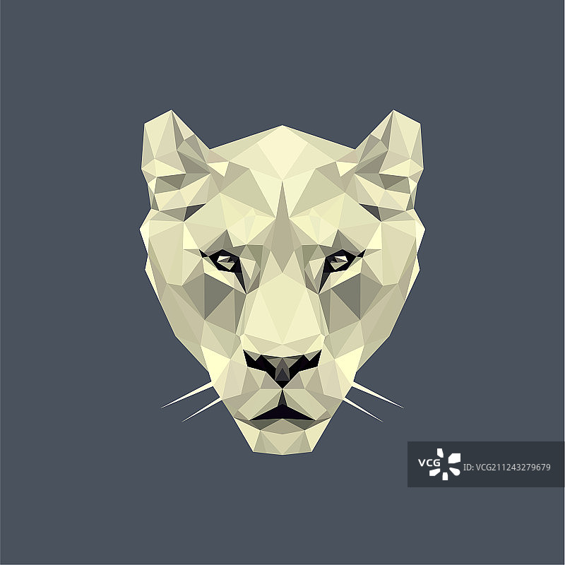 白色母狮多边形Logo图片素材