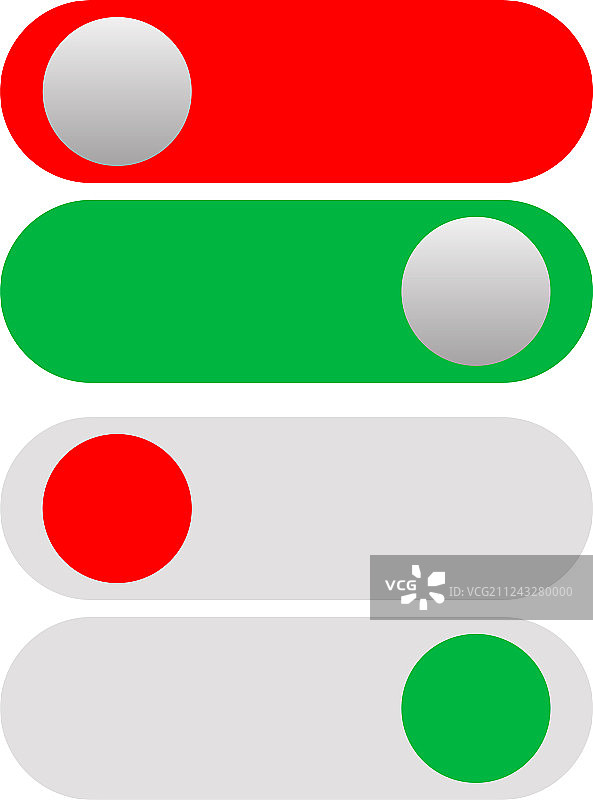 红色和绿色电源开关按钮图片素材
