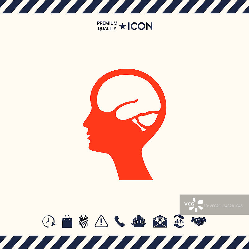 带有大脑符号的头部图标图片素材