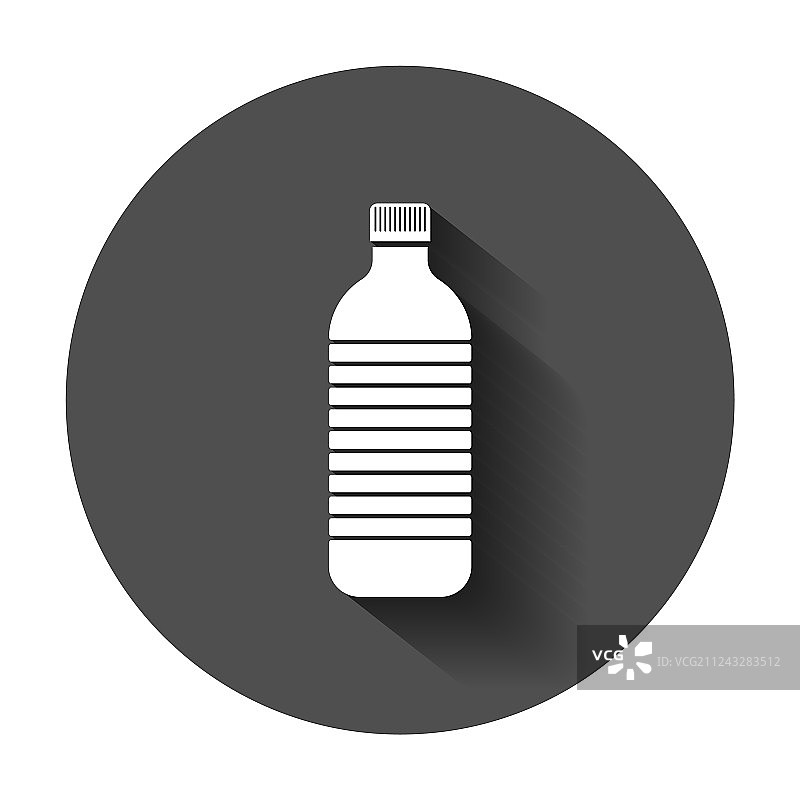 扁平风格塑料苏打水瓶图标图片素材