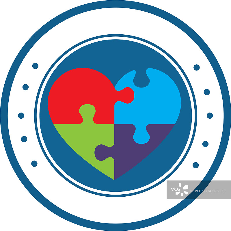 拼图块组成的心形图片素材