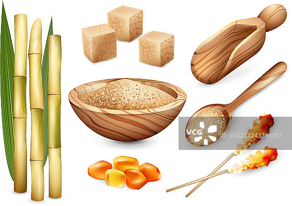 蔗糖糖果套装图片素材