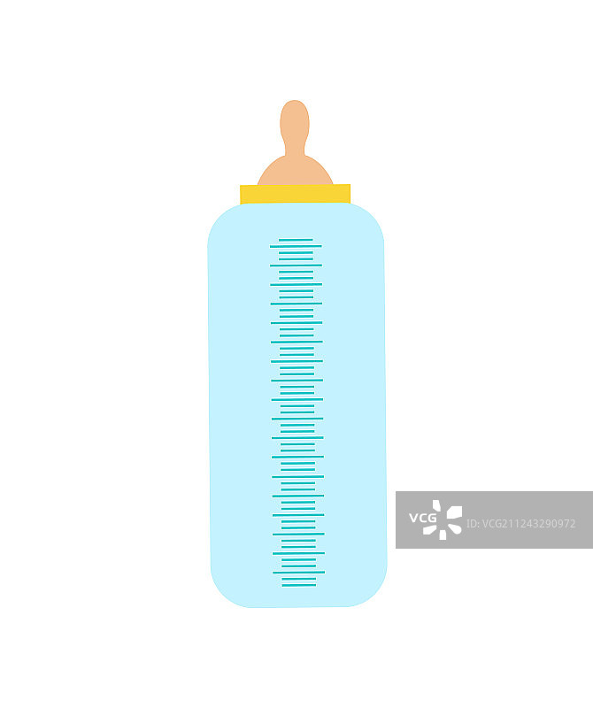 带测量值的奶瓶婴儿喂养配件图片素材