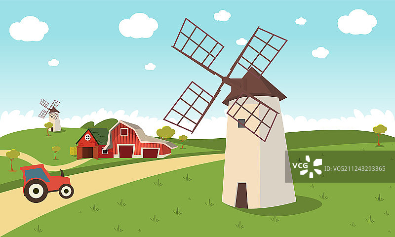 乡村田园风光概念图图片素材