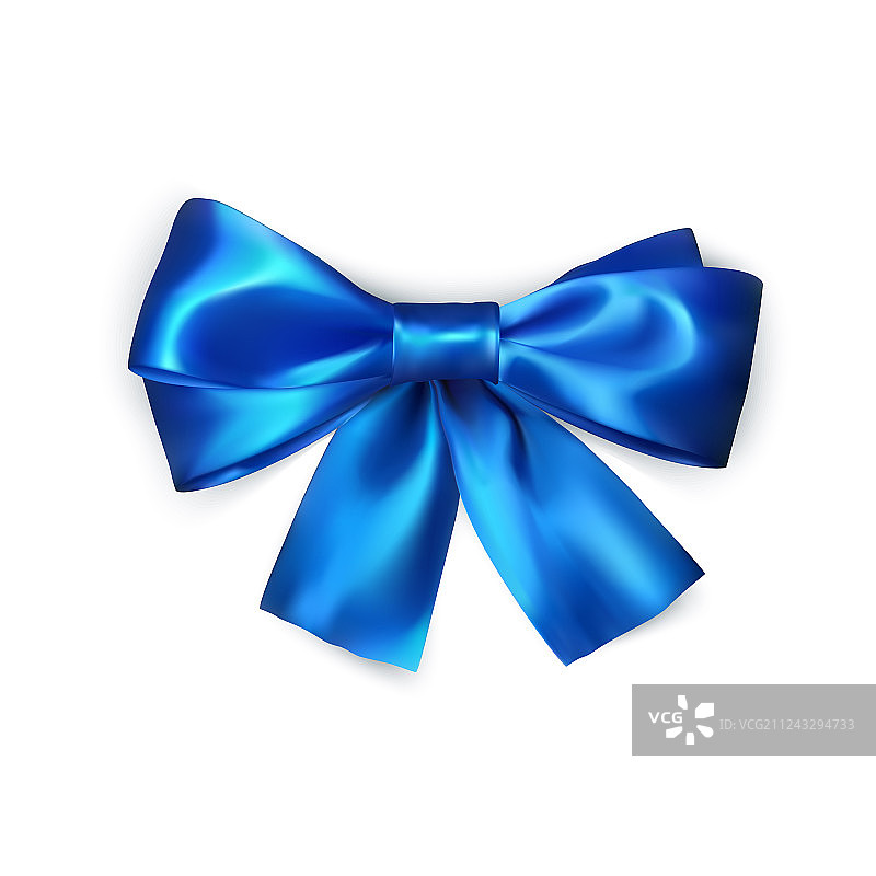 白色背景上的蓝色蝴蝶结图片素材