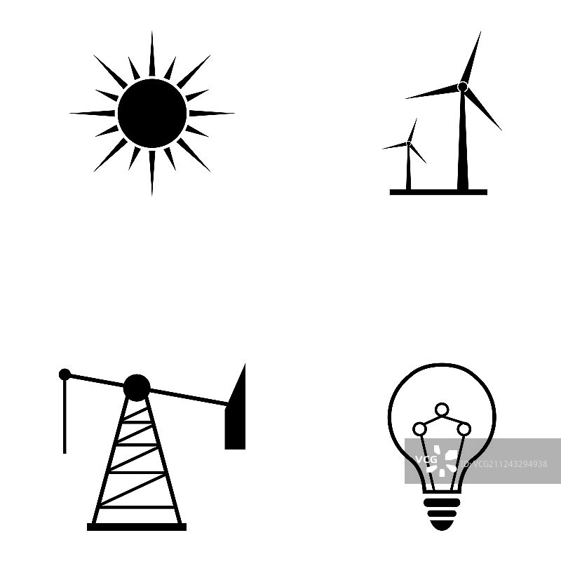 能源图标集图片素材