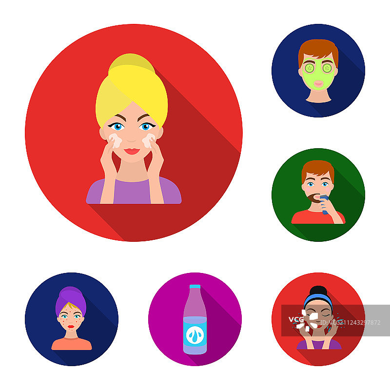 护肤扁平图标设计图片素材