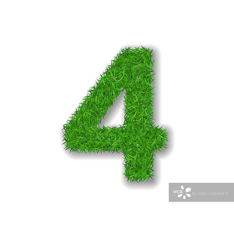 绿色3D数字4图片素材