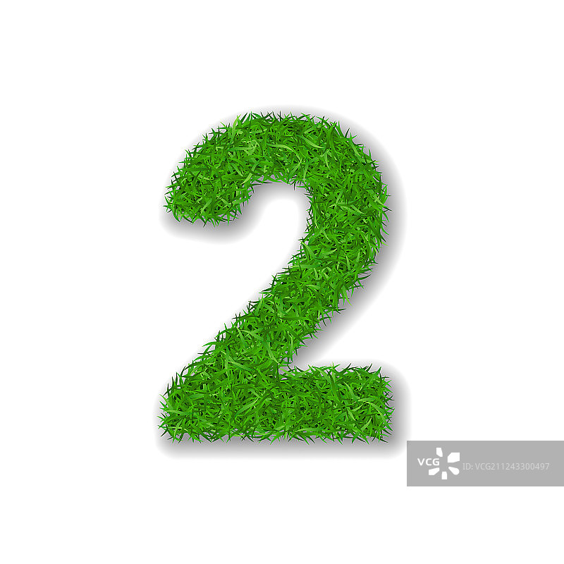 绿色3D数字2图片素材