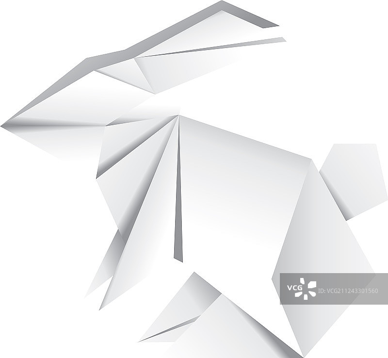 白色折纸兔子图片素材