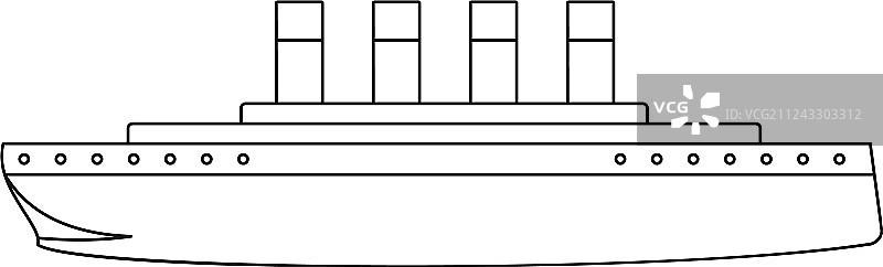 泰坦尼克号图标轮廓样式图片素材