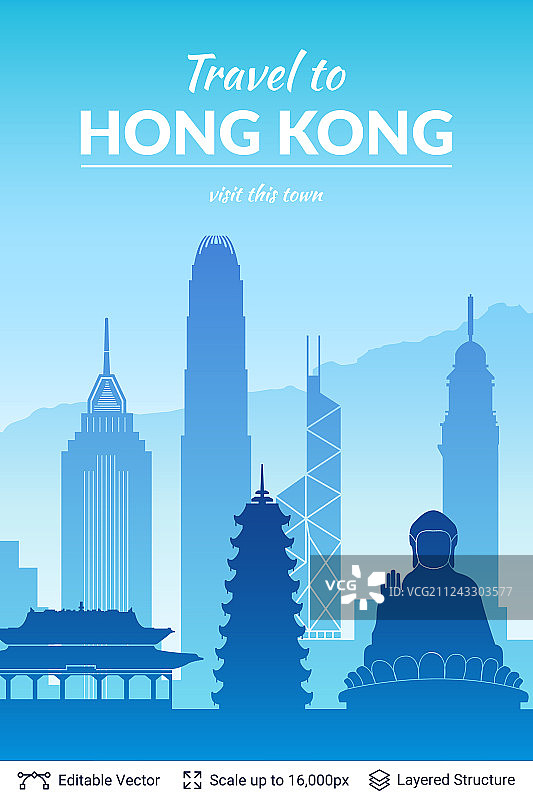 香港著名城市景观图片素材