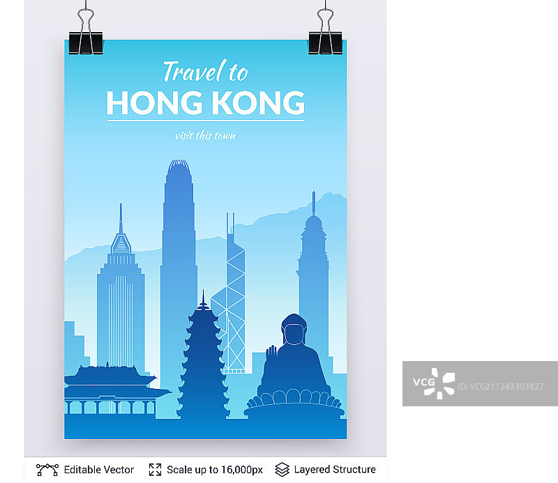 香港著名城市景观图片素材