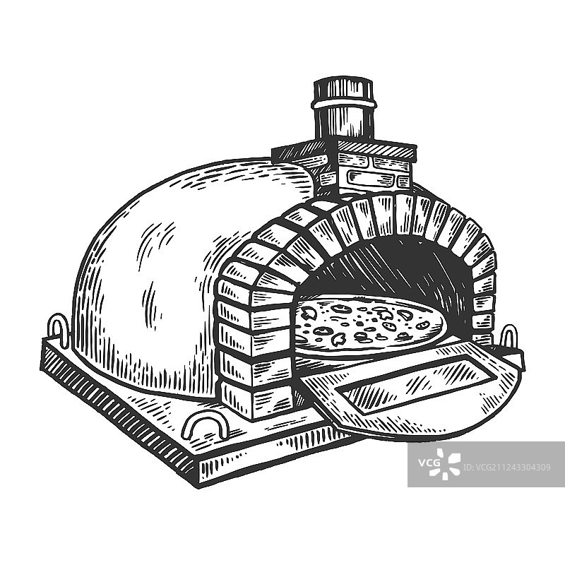 披萨烤箱雕刻图案图片素材