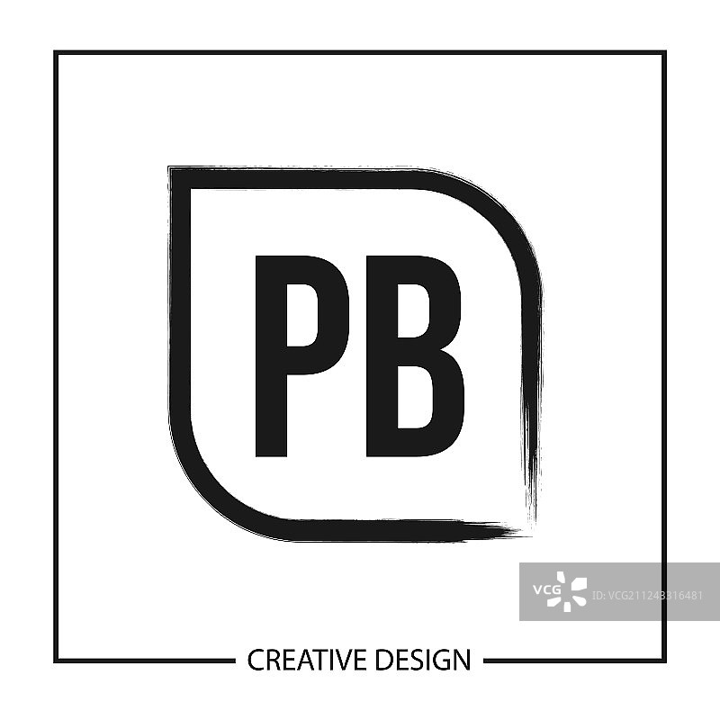 PB字母Logo模板设计图片素材