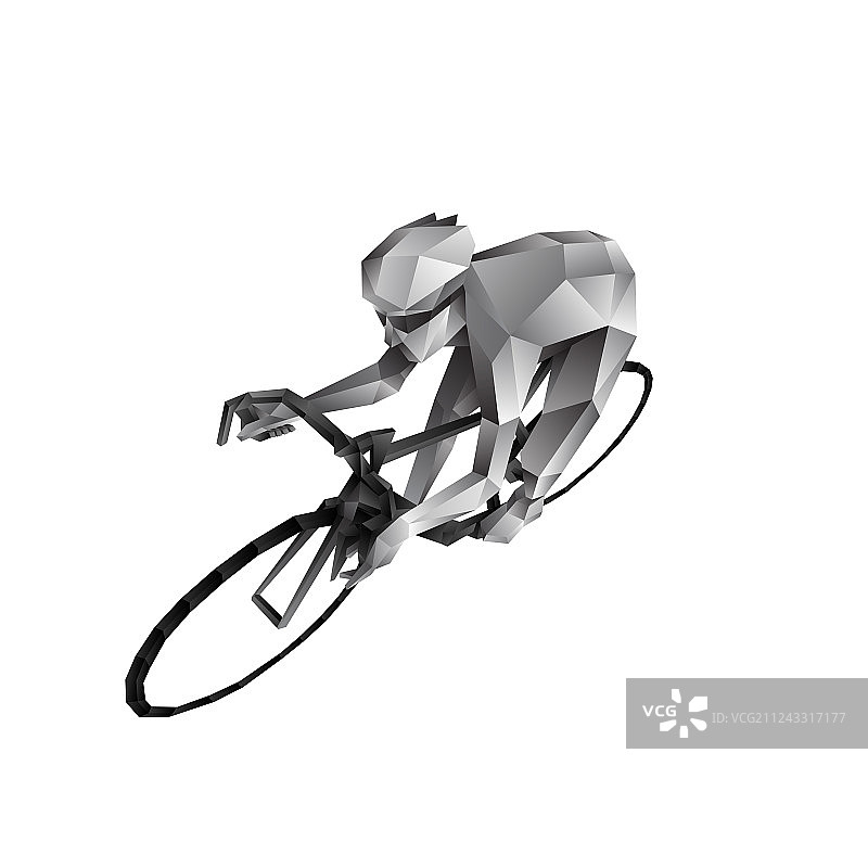 抽象多边形骑自行车的人图片素材