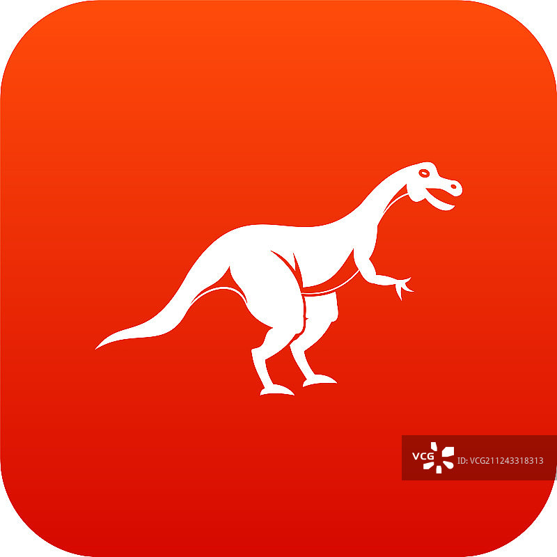 兽脚亚目恐龙红色数字图标图片素材
