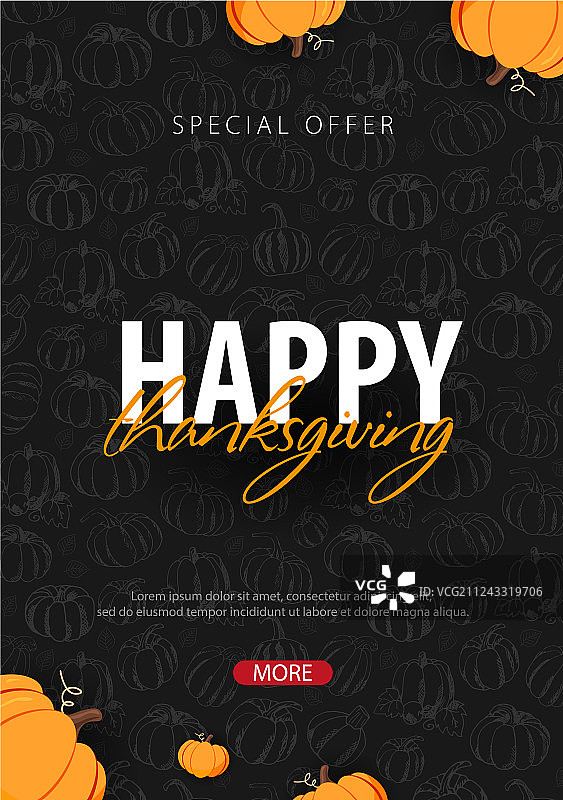 带有南瓜感恩节的秋季背景图片素材