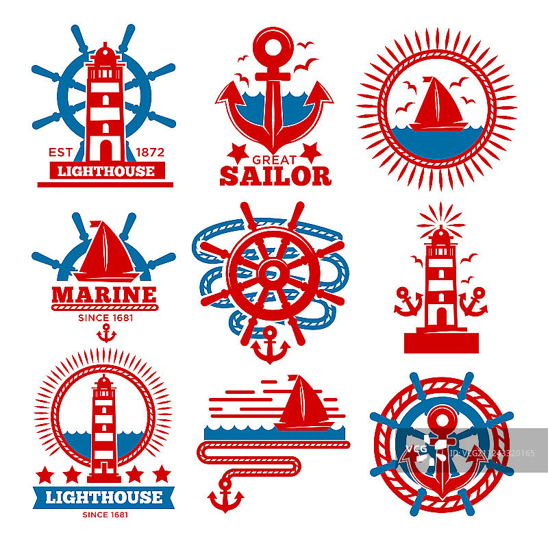 海洋航海标志模板图片素材
