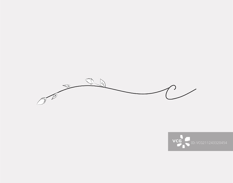 手绘花体小写C字母会标图片素材