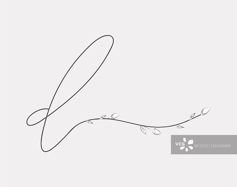 手写花卉字母d小写字母组合图片素材