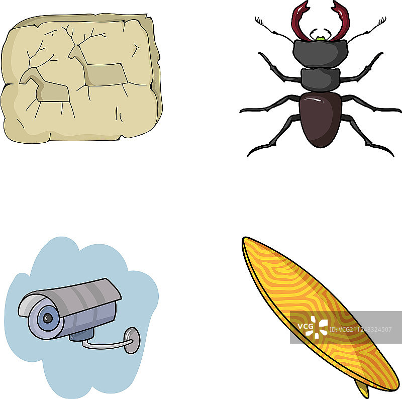 卡通风格的历史卫士和其他网页图标图片素材