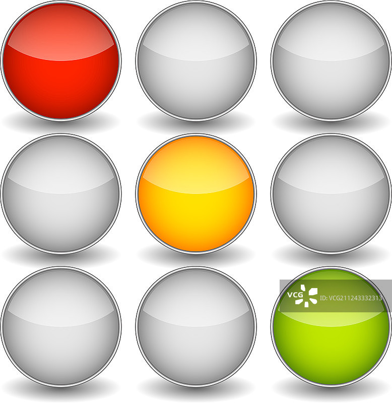 白色背景上隔离的交通灯图片素材