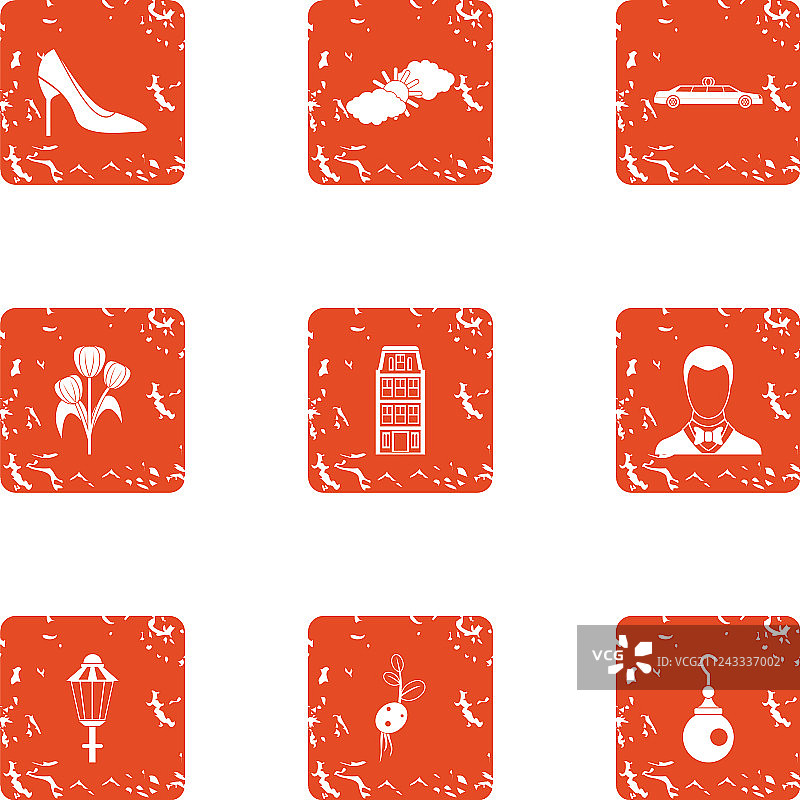 女性化图标集合 Grunge风格图片素材