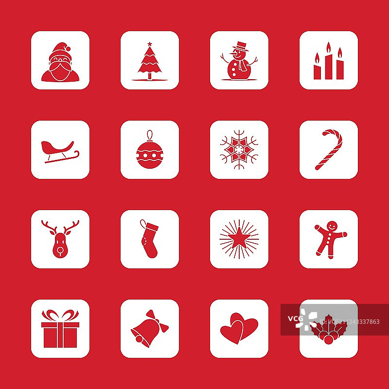 圣诞新年图标合集图片素材