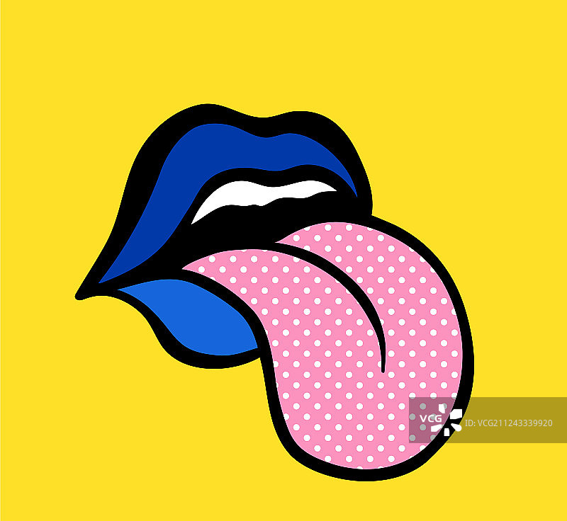 波普艺术说话的红唇吐舌头图片素材