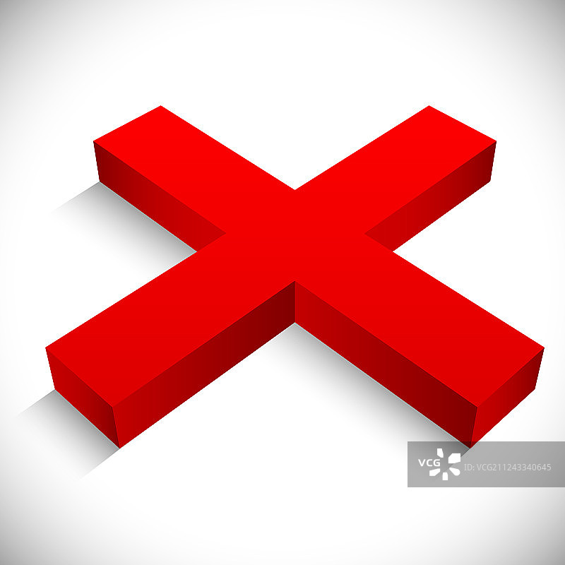 红色X形移除错误负面性图片素材