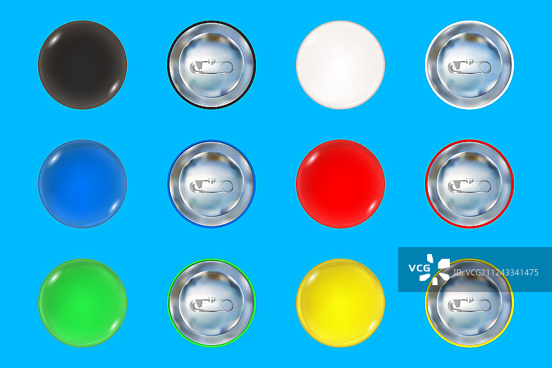 彩色胸针按钮合集图片素材