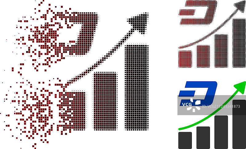 像素化半色调达世币增长图片素材