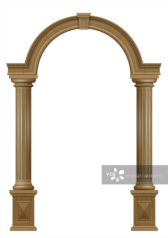带柱子的木制拱门图片素材